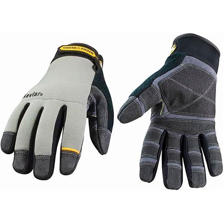 YOUNGSTOWN GLOVE General Utility Gloves, General Utility Plus lined w/ KEVLAR, Large, Gray 05-3080-70-L